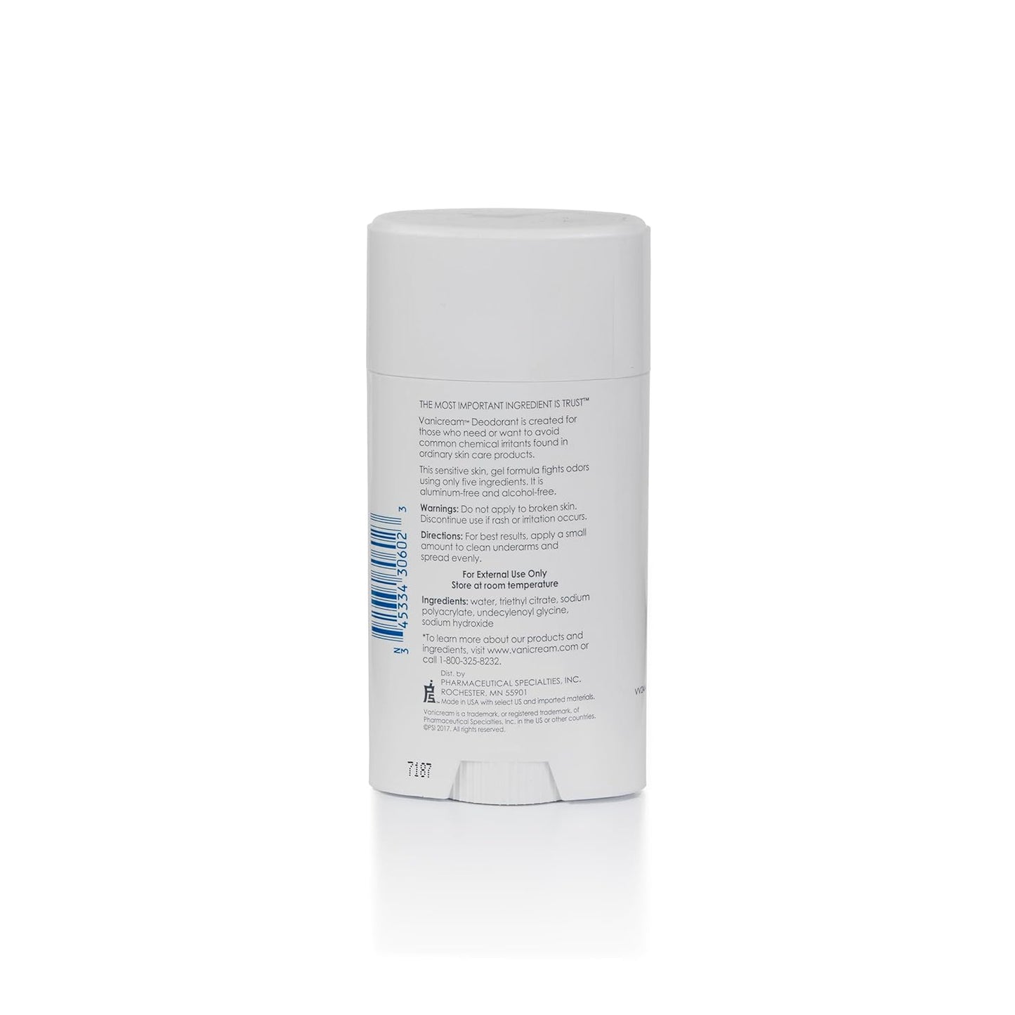 Vanicream Aluminum-Free Gel Deodorant - 2 oz - Unscented Formula for Sensitive Skin