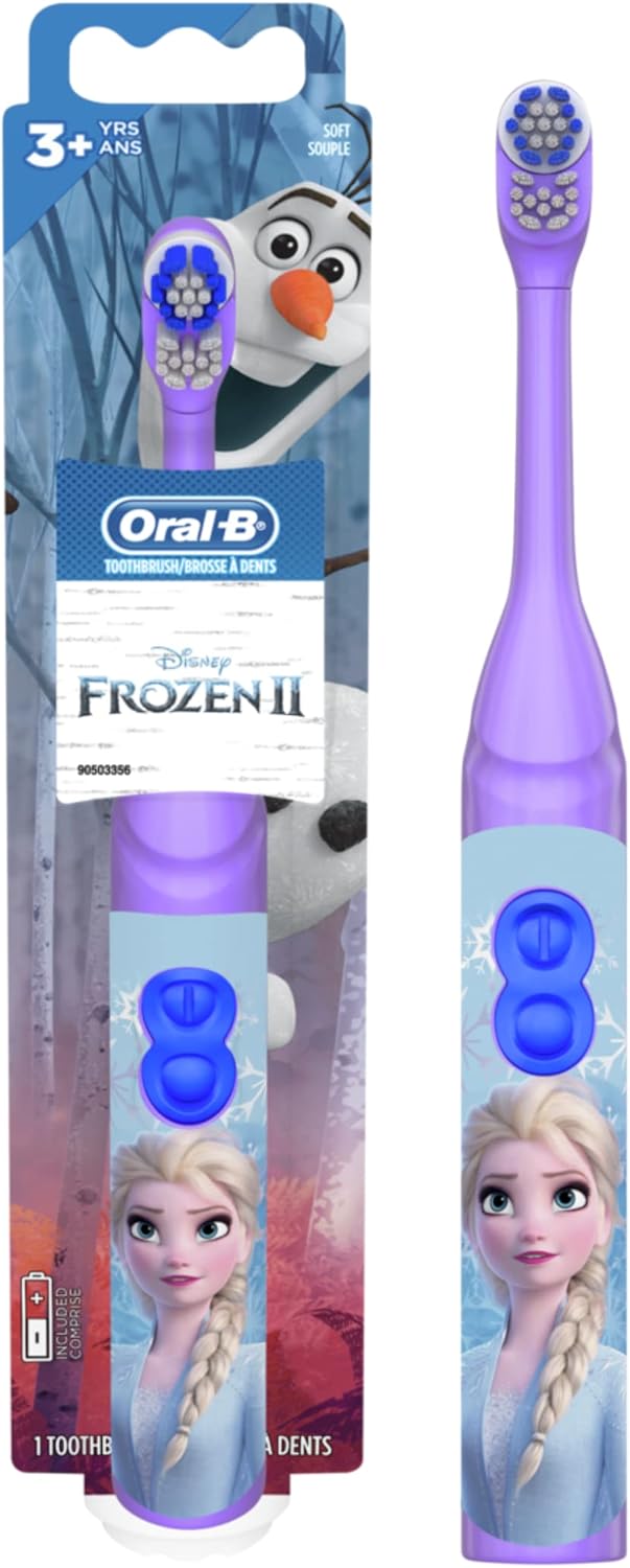 Oral-B Kids Battery Power Electric Toothbrush Featuring Disney's Frozen for Children and Toddlers age 3+, Soft (Characters May Vary)