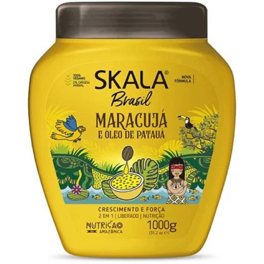 SKALA - Brasil - Creme de Tratamento 2 em 1 Maracuja e Oleo De Pataua 1 Kg - (Passion Fruit & Pataua Oil 2 in 1 Treatment Cream Net 35.27 Oz)