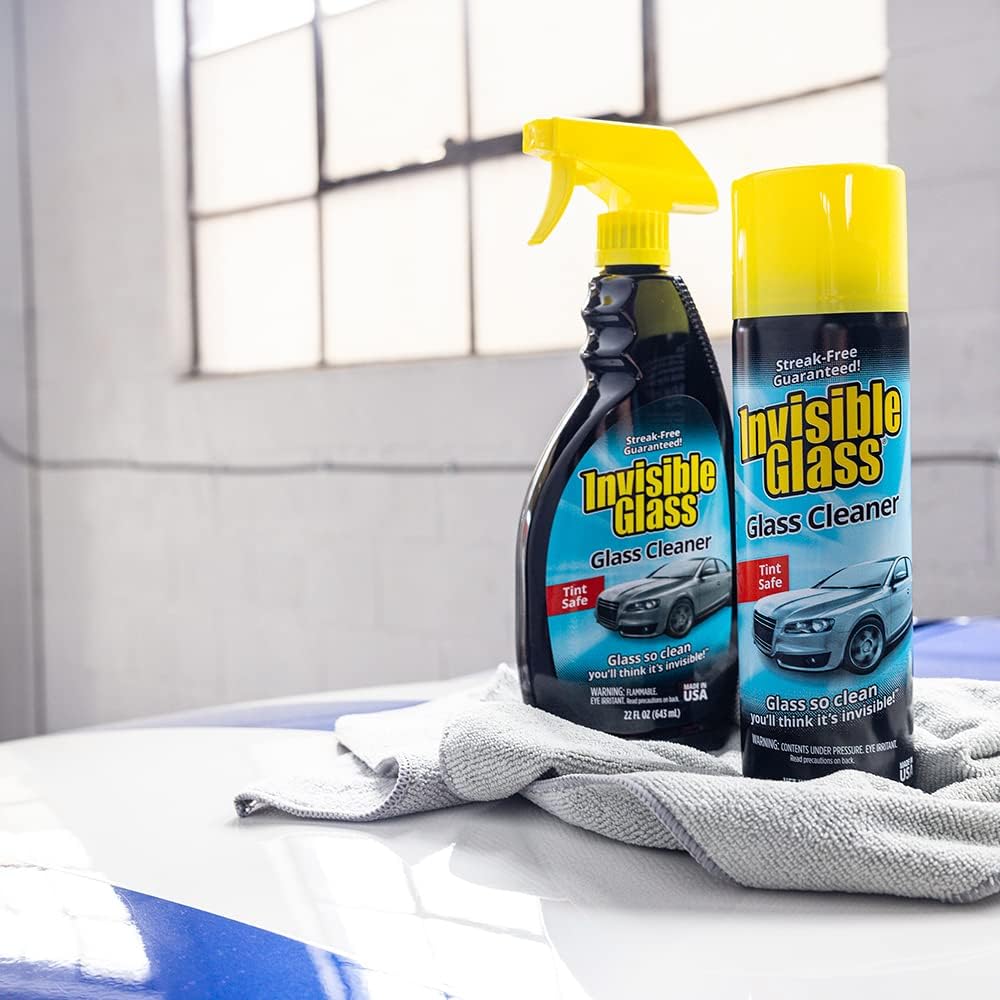 Invisible Glass 92164 22-Ounce Premium Glass Cleaner and Window Spray for Auto and Home Provides a Streak-Free Shine on Windows, Windshields, and Mirrors is Residue and Ammonia Free and Tint Safe