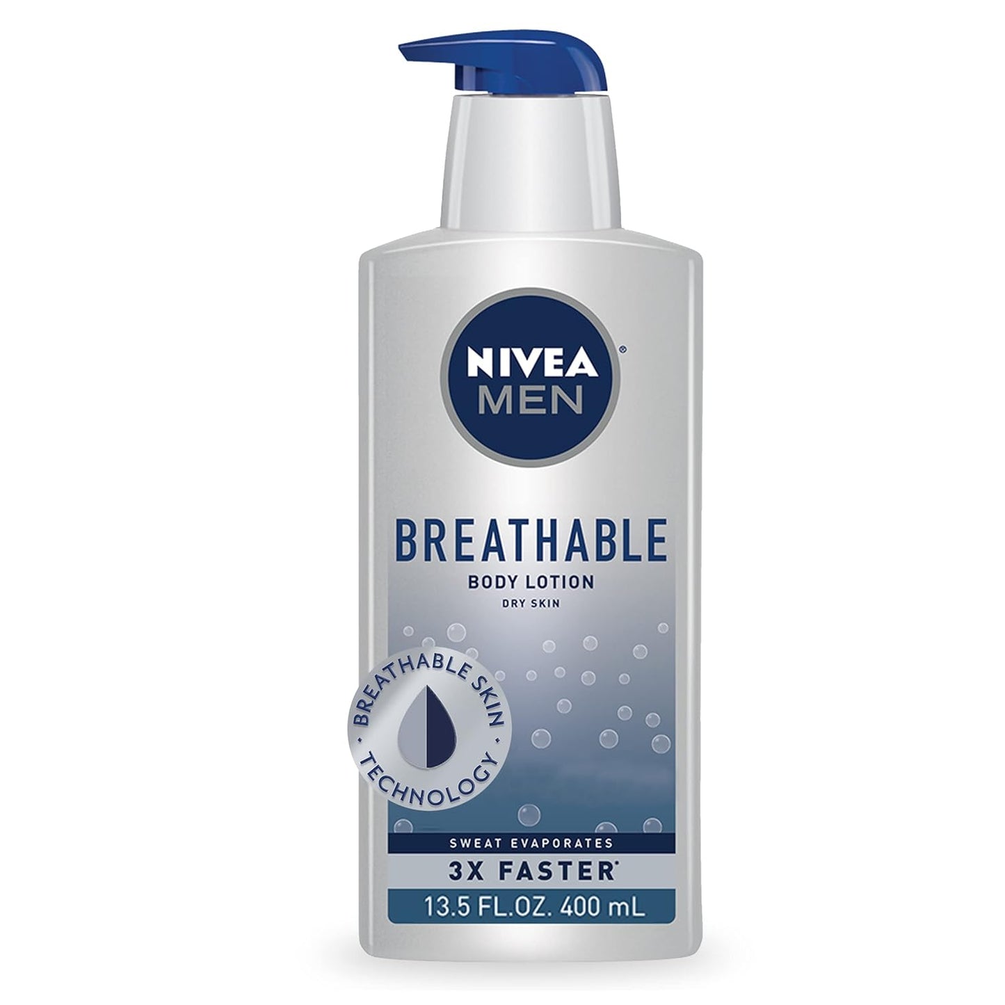 NIVEA MEN Breathable Body Lotion, 48 Hour Hydrating Lotion, Men's Lotion, 13.5 Fl Oz Bottle