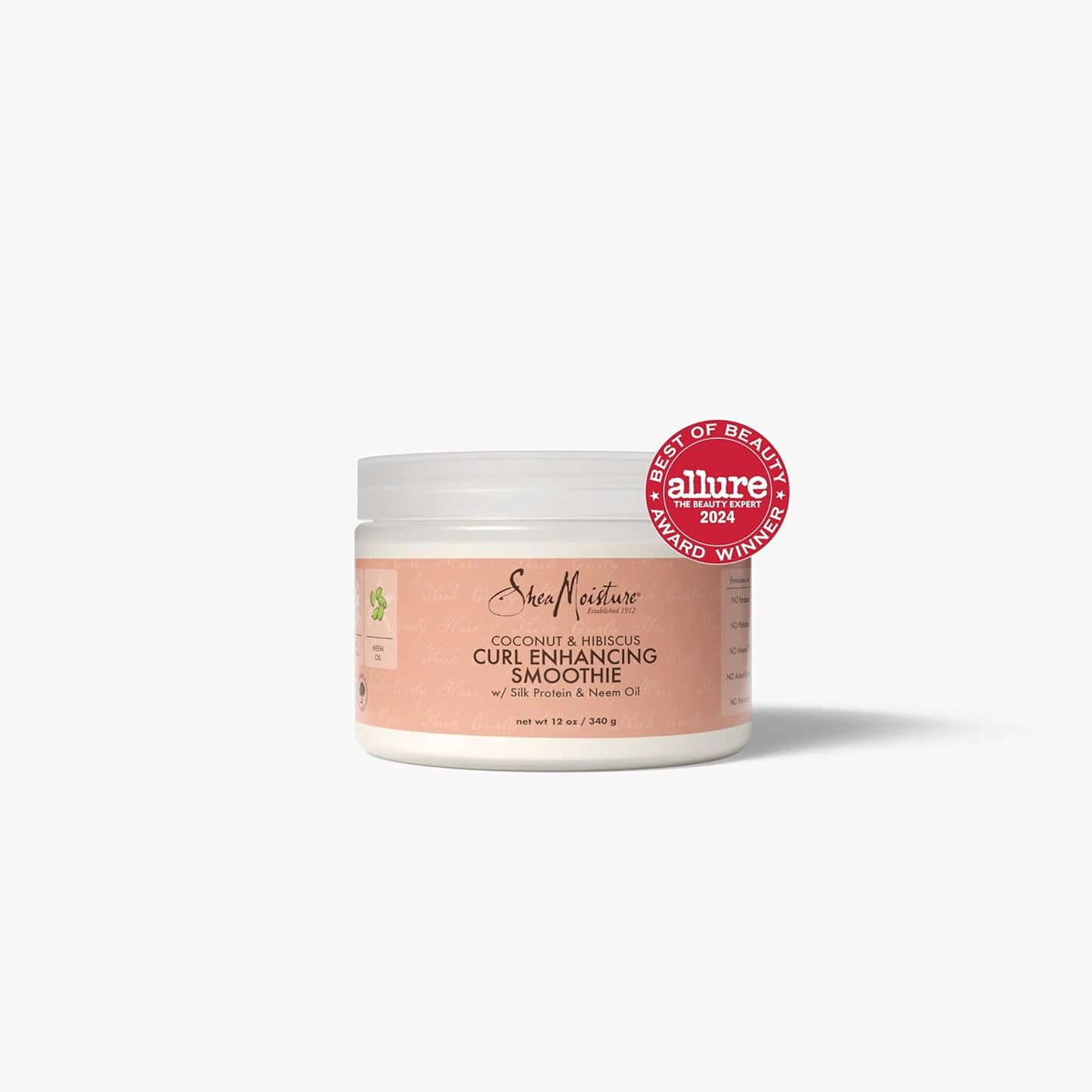 SheaMoisture Smoothie Curl Enhancing Cream Coconut and Hibiscus for Thick, Curly Hair Sulfate Free and Paraben Free 12 oz