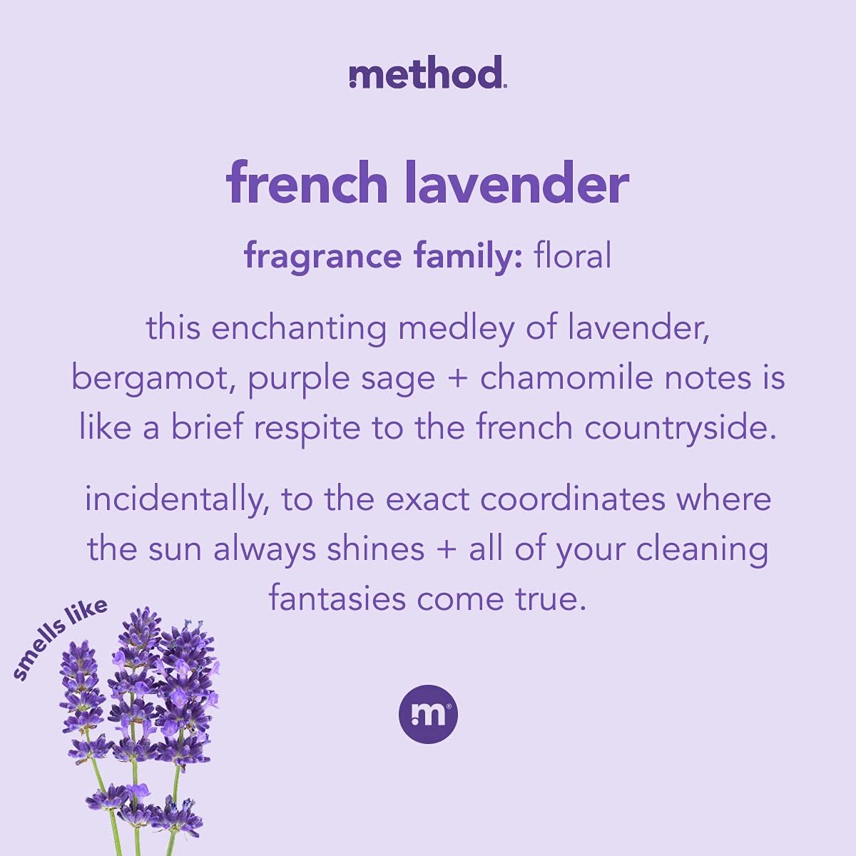 Method All-Purpose Cleaner Spray, French Lavender, Plant-Based and Biodegradable Formula Perfect for Most Counters, Tiles and More, 28 Fl Oz, (Pack of 1)