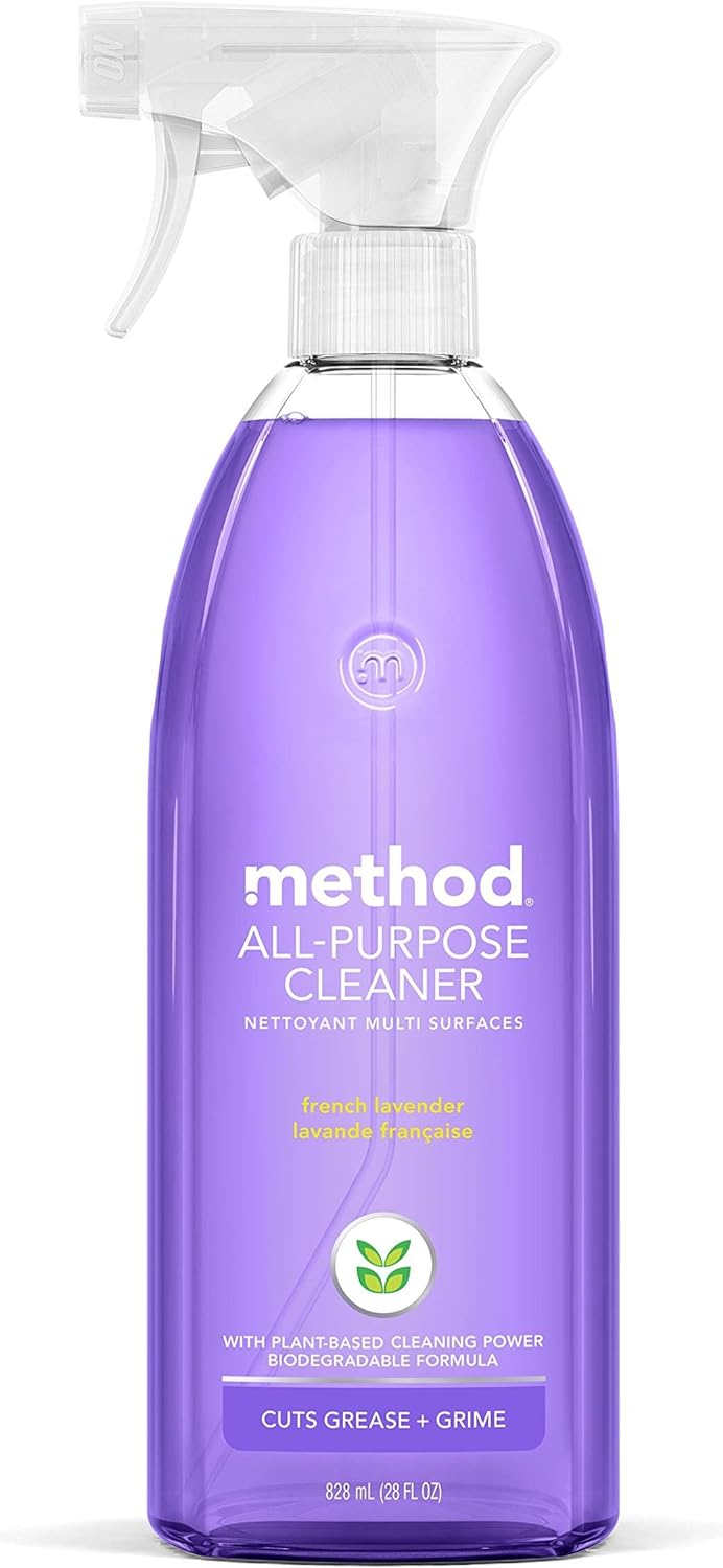 Method All-Purpose Cleaner Spray, French Lavender, Plant-Based and Biodegradable Formula Perfect for Most Counters, Tiles and More, 28 Fl Oz, (Pack of 1)