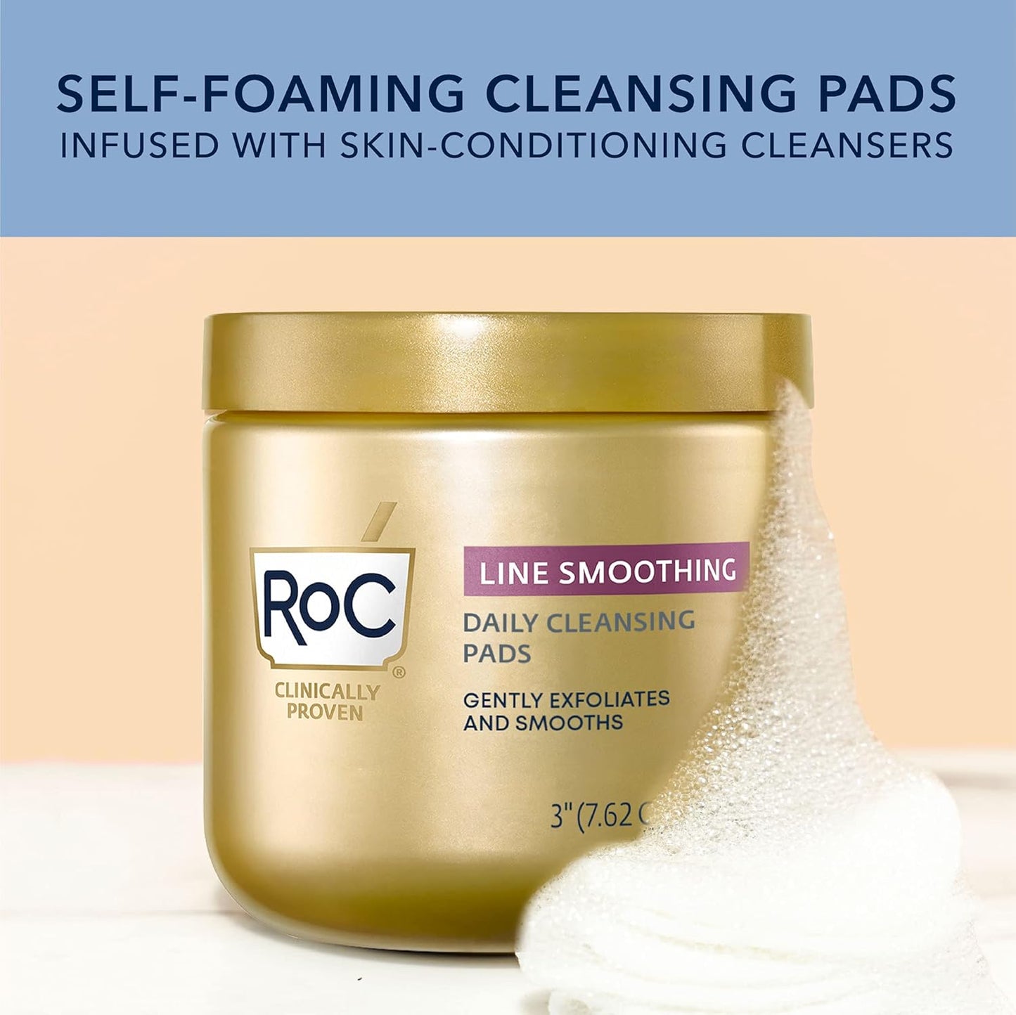 RoC Resurfacing Disks, Hypoallergenic Exfoliating Makeup Remover Pads for Wrinkles and Skin Tone, Oil-Free Daily Cleanser, Stocking Stuffers for Men & Women, 28 Count (Packaging May Vary)