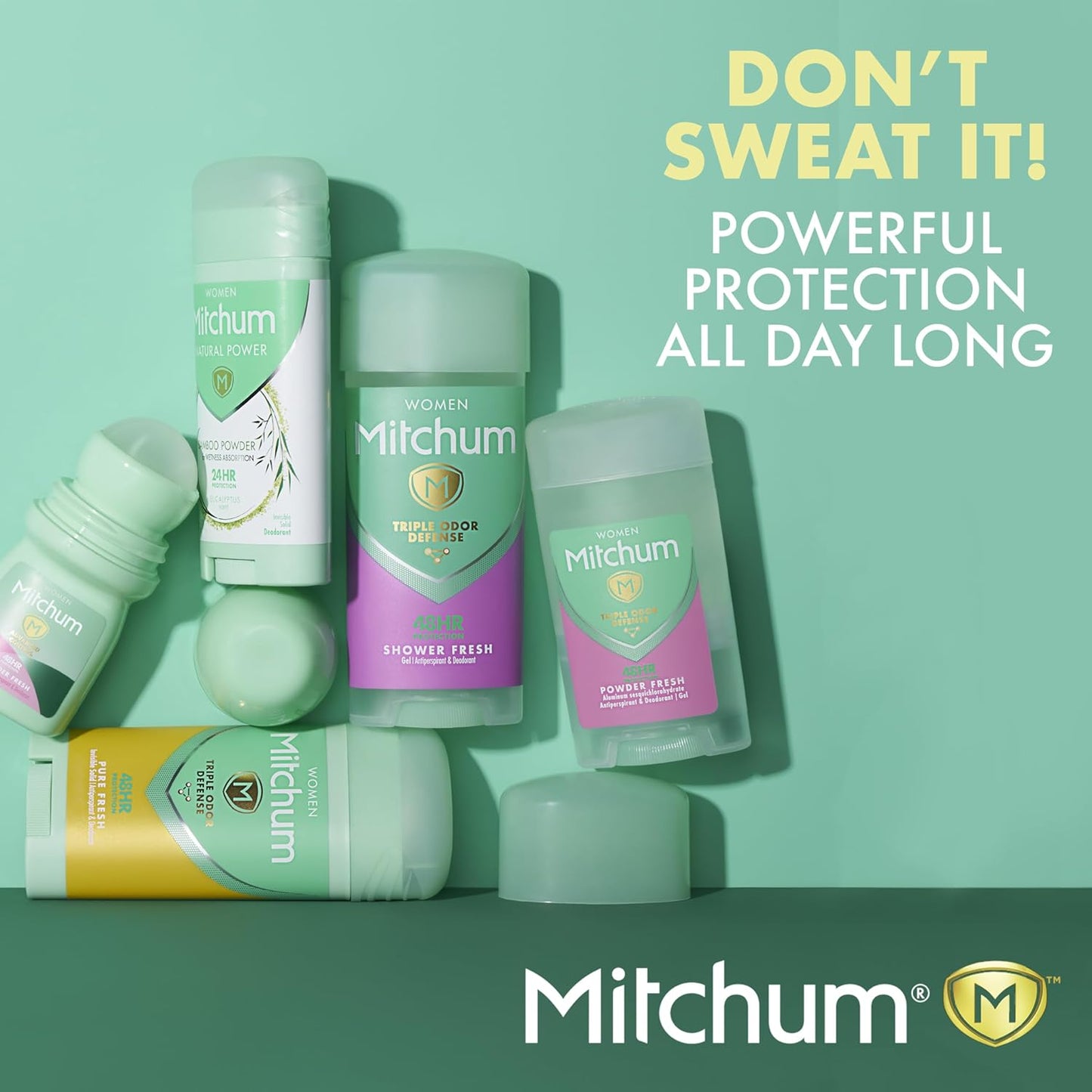 Mitchum Women's Deodorant, Antiperspirant Stick, Triple Odor Defense Gel, 48 Hr Protection, Shower Fresh, 3.4 Oz (Pack of 2)