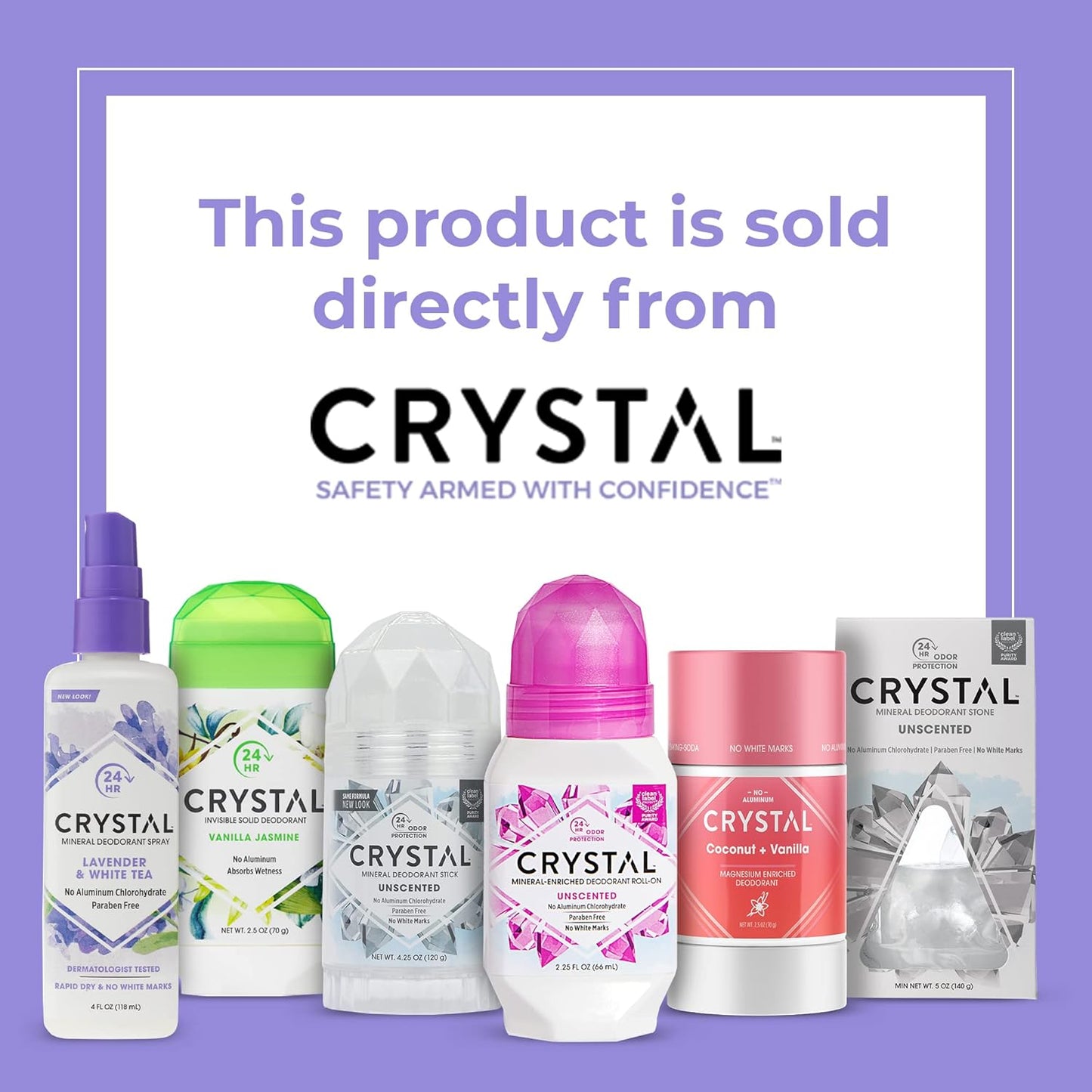 CRYSTAL Deodorant Stick (30003), Unscented, 4.25 Ounce