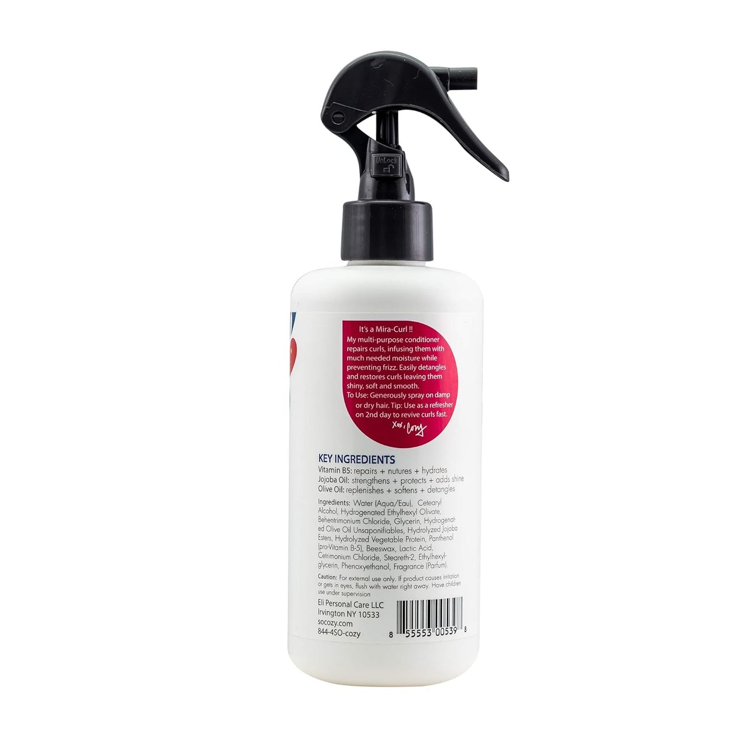 So Cozy Leave In Conditioner Spray (8 Fl Oz) Paraben-Free Detangler for Kids' Curly Hair, Deep Conditioner & Tangle-Free Curls, Gentle & Nourishing with Keratin, Vitamin B5, Olive Oil & Jojoba Oil