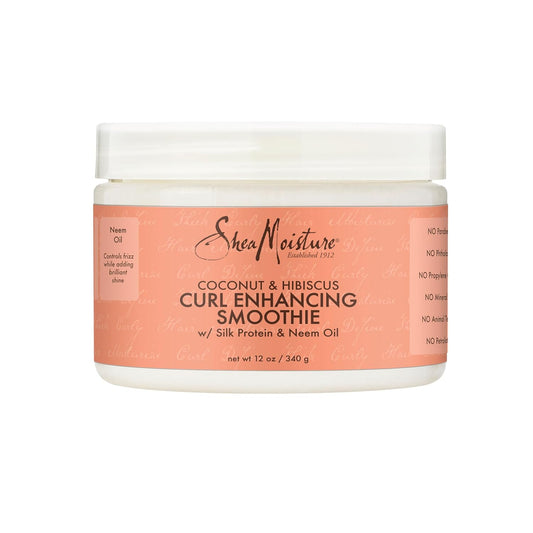 SheaMoisture Smoothie Curl Enhancing Cream Coconut and Hibiscus for Thick, Curly Hair Sulfate Free and Paraben Free 12 oz