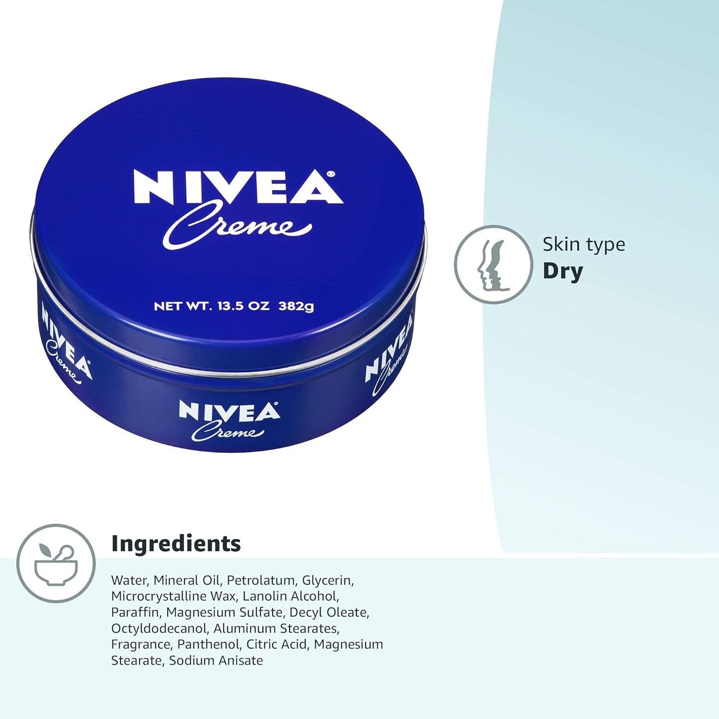 NIVEA Creme, Moisturizing Cream - Body Cream, Face Cream, and Hand Cream, 13.5 Oz Tin