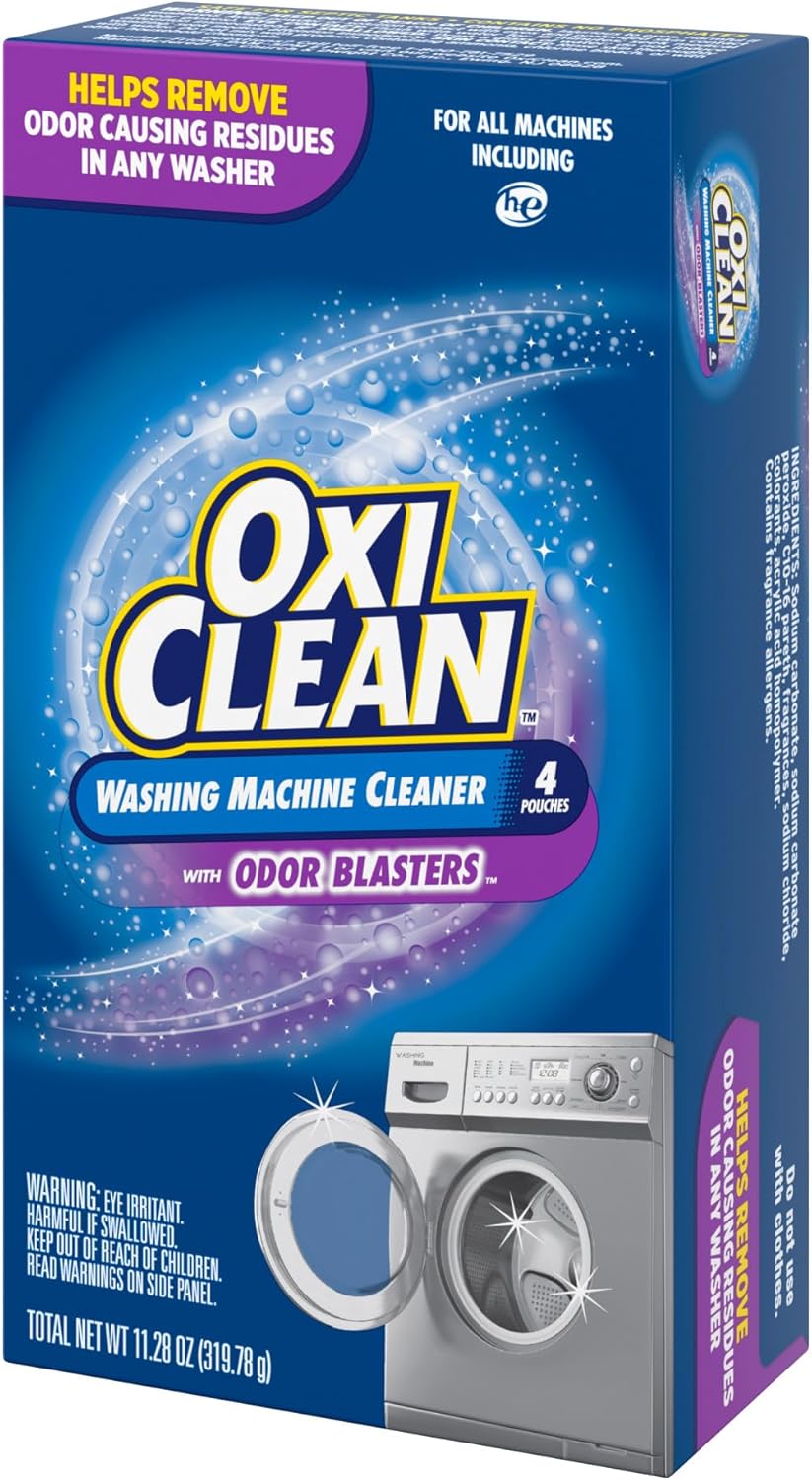 OxiClean Washing Machine Cleaner with Odor Blasters, 4 Count