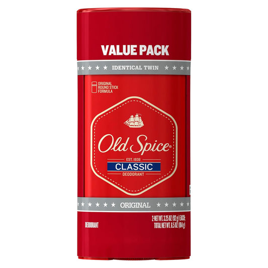 Old Spice Classic Original Scent Deodorant for Men, 3.25 oz (Pack of 2)