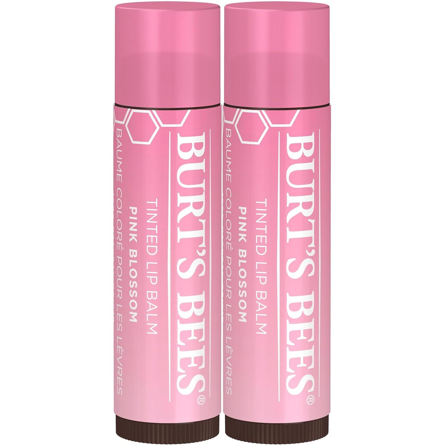 Burt's Bees Lip Tint Balm Stocking Stuffers Gifts, Long Lasting 2 in 1 Duo Tinted Balm Formula, Color Infused with Hydrating Shea Butter for a Natural Looking Buildable Finish, Pink Blossom (2-Pack)