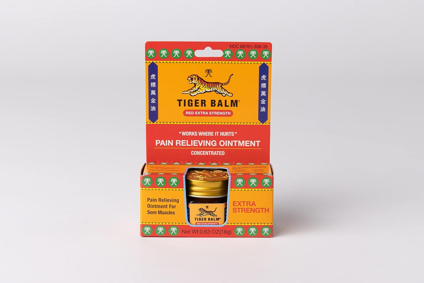 Tiger Balm Extra Strength Pain Relieving Ointment, 0.63 Ounce (18 g)