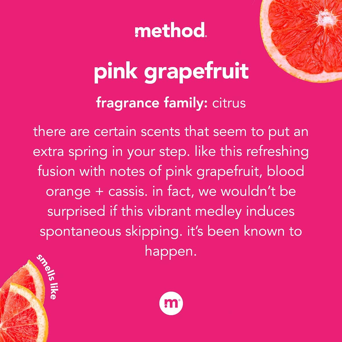 Method All-Purpose Cleaner, Pink Grapefruit, Plant-Based and Biodegradable Formula Perfect for Most Counters, Tiles, Stone, and More, 28 oz spray bottle