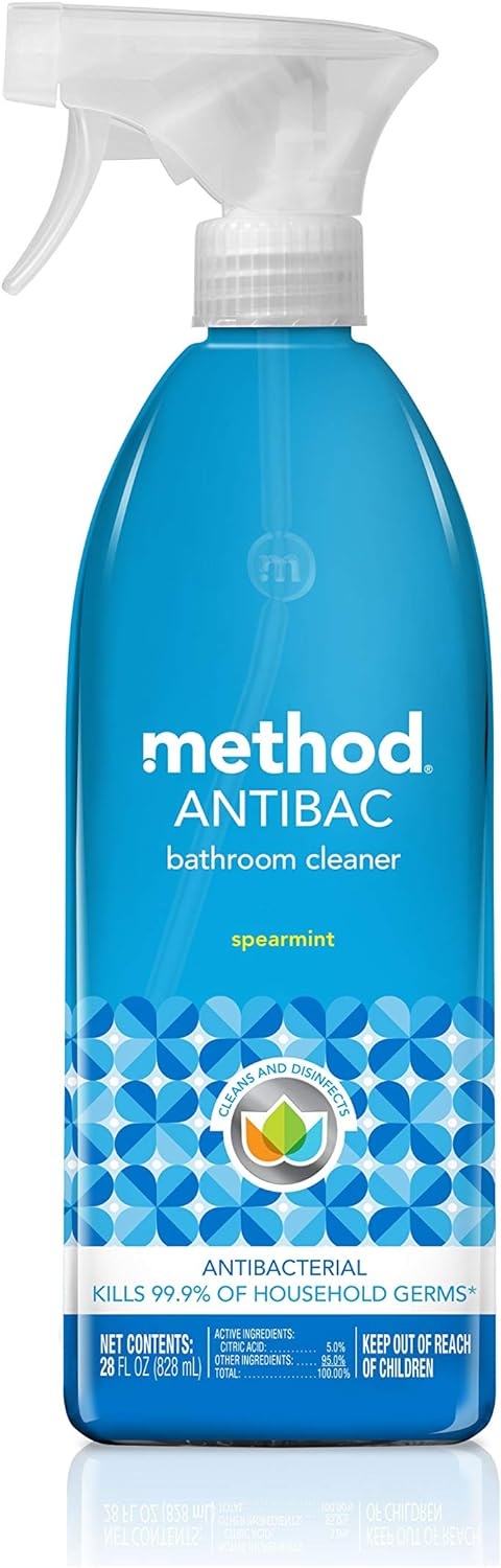 Method Antibacterial Bathroom Cleaner, Spearmint, Removes Mold + Mildew stains, 28 Fl Oz