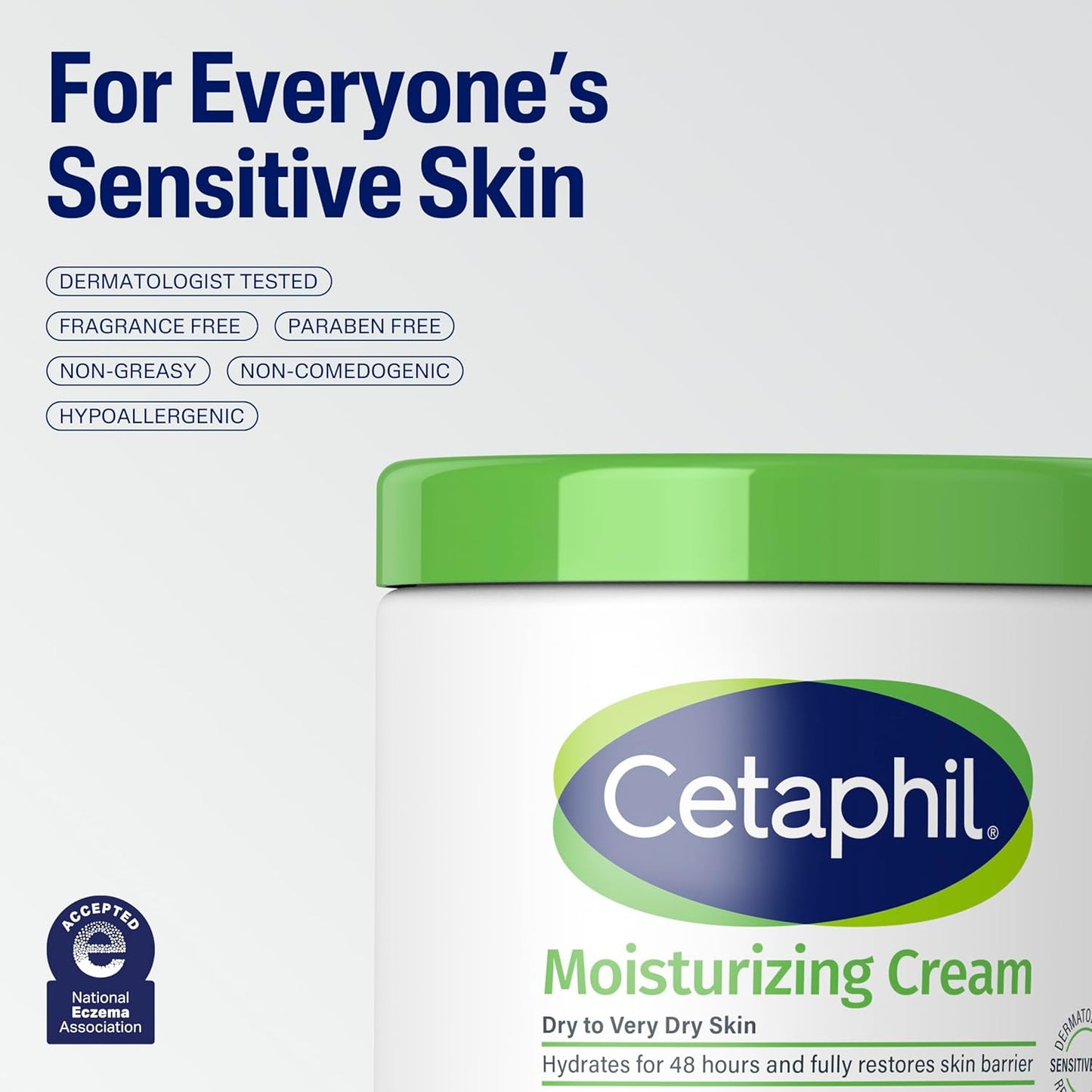 Cetaphil Face & Body Moisturizer, Hydrating Moisturizing Cream for Dry to Very Dry, Sensitive Skin, NEW 8.8 oz, Fragrance Free, Non-Comedogenic, Non-Greasy (Packaging May Vary)