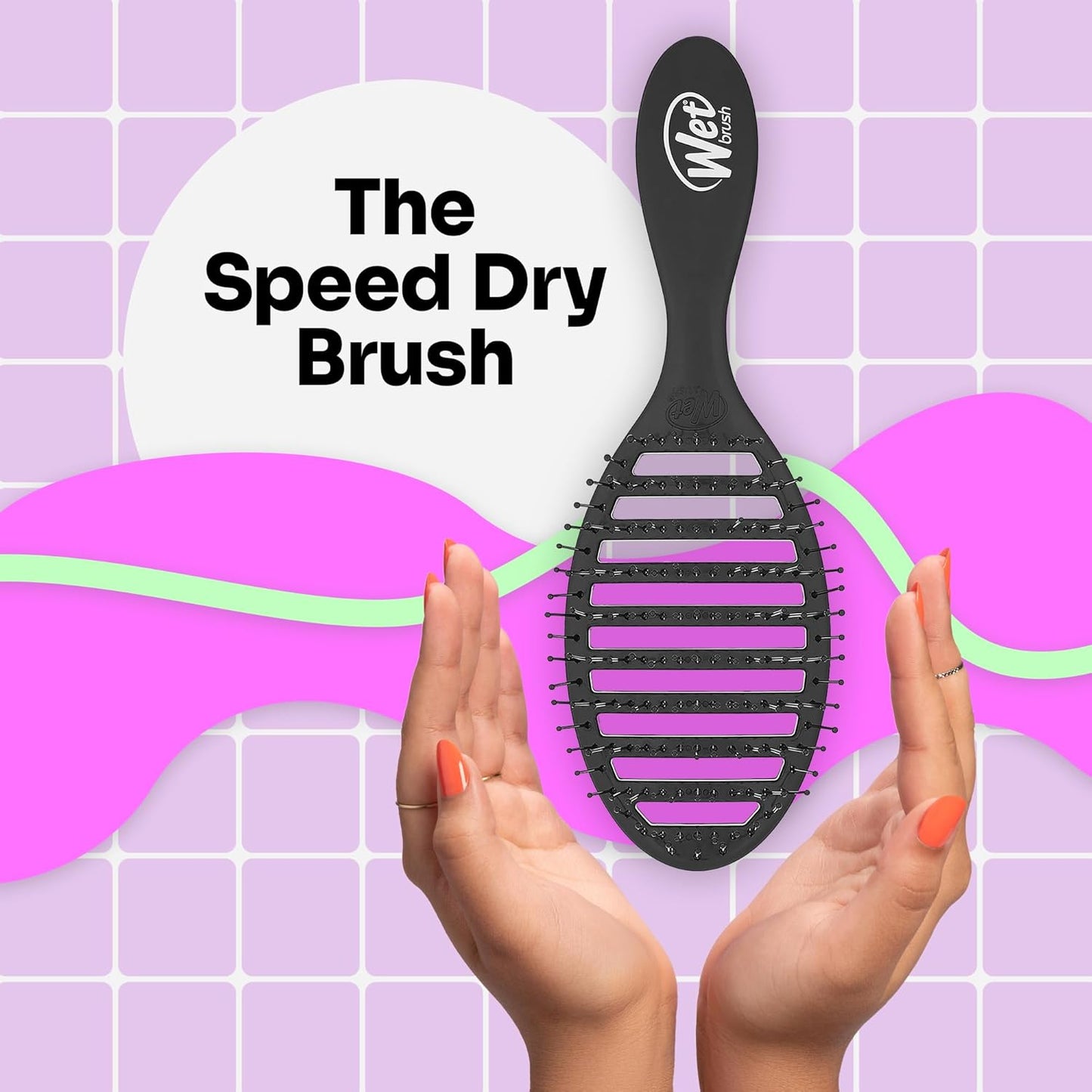 Wet Brush Speed Dry Hair Brush, Black - Vented Design & Ultra Soft HeatFlex Bristles Are Blow Dry Safe With Ergonomic Handle Manages Tangle and Uncontrollable Hair - Pain-Free Hair Accessories