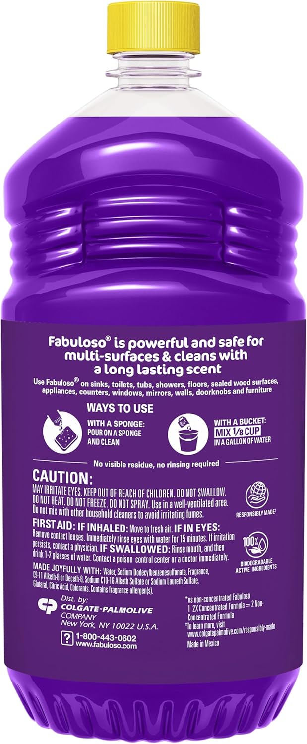 Fabuloso Multi-Purpose Cleaner & Floor Cleaner, 2X Concentrated, Lavender Scent, 56 fluid ounces