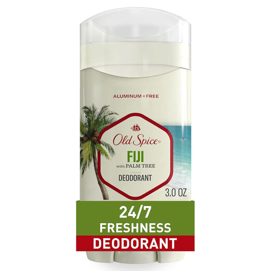 Old Spice Aluminum-Free Deodorant for Men, 24/7 Odor Protection, Long Lasting Freshness, Fresher Collection, Fiji with Palm Tree Scent, 3.0 oz