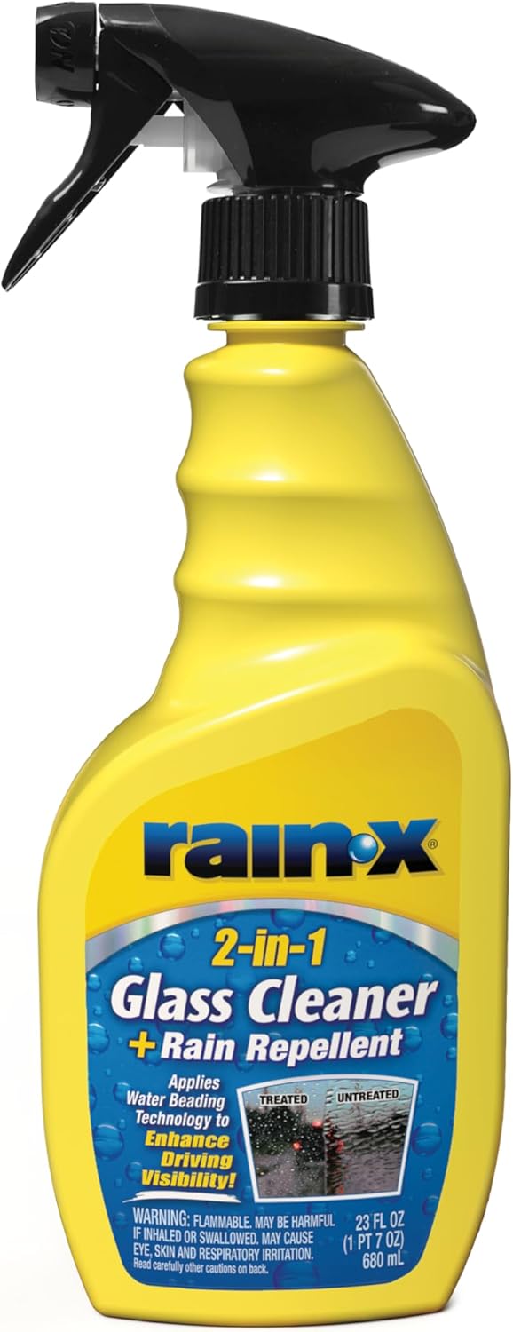 Rain-X 5071268 2-in-1 Glass Cleaner and Rain Repellant, 23 oz. - Provides a Streak-Free Clean for Automotive Glass While Preventing Sleet, Snow, Ice, and Road Spray Build Up