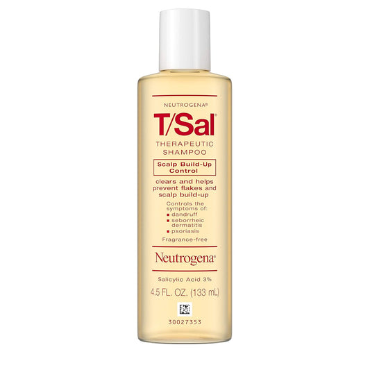 Neutrogena T/Sal Therapeutic Shampoo for Scalp Build-Up Control with Salicylic Acid, Scalp Treatment for Dandruff, Scalp Psoriasis & Seborrheic Dermatitis Relief, 4.5 fl. oz