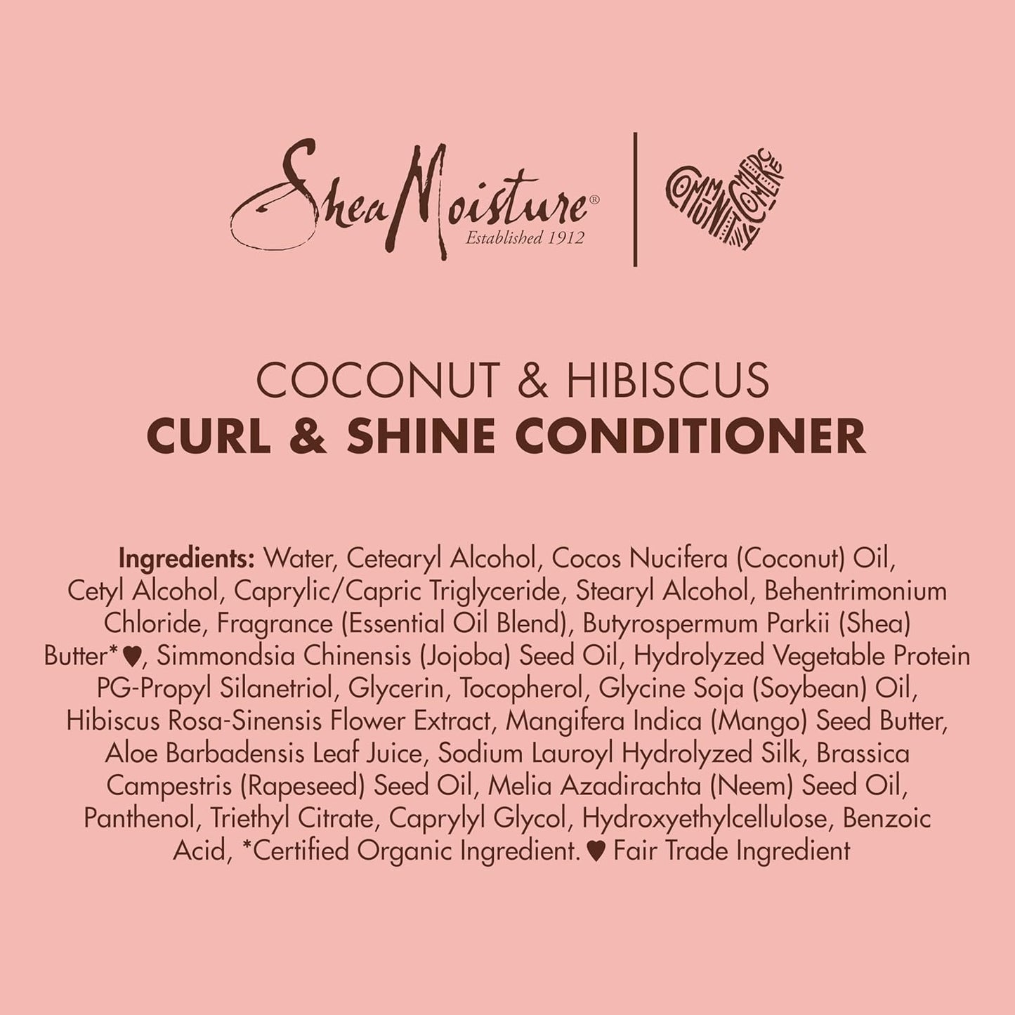 SheaMoisture Curl and Shine Coconut Shampoo Coconut and Hibiscus for Curly Hair Paraben Free Shampoo 13 oz