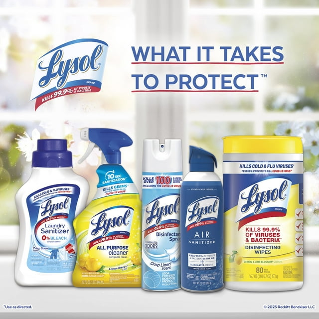 Lysol Multi-Surface Cleaner, Sanitizing and Disinfecting Pour, to Clean and Deodorize, Sparkling Lemon & Sunflower Essence, 48oz