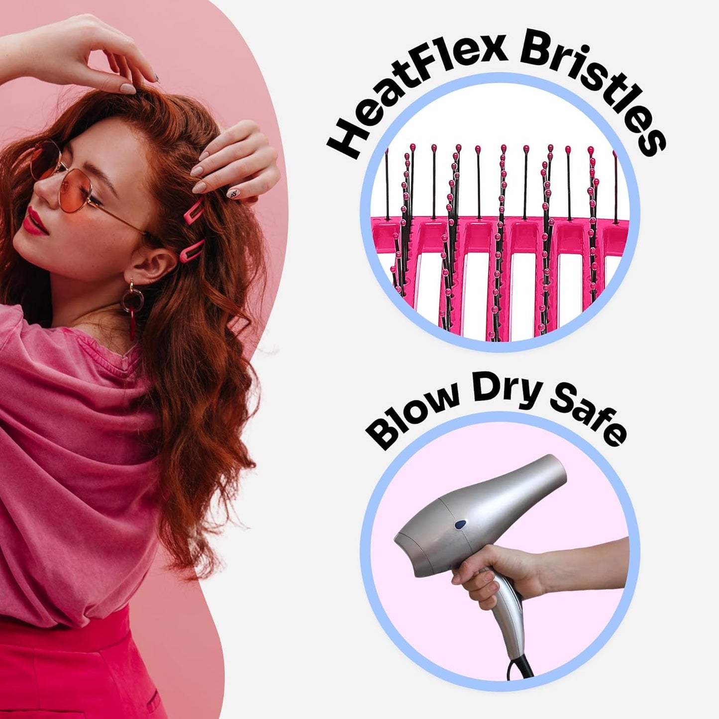 Wet Brush Speed Dry Hair Brush - Pink - Vented Design and Ultra Soft HeatFlex Bristles Are Blow Dry Safe With Ergonomic Handle Manages Tangle and Uncontrollable Hair - Pain-Free