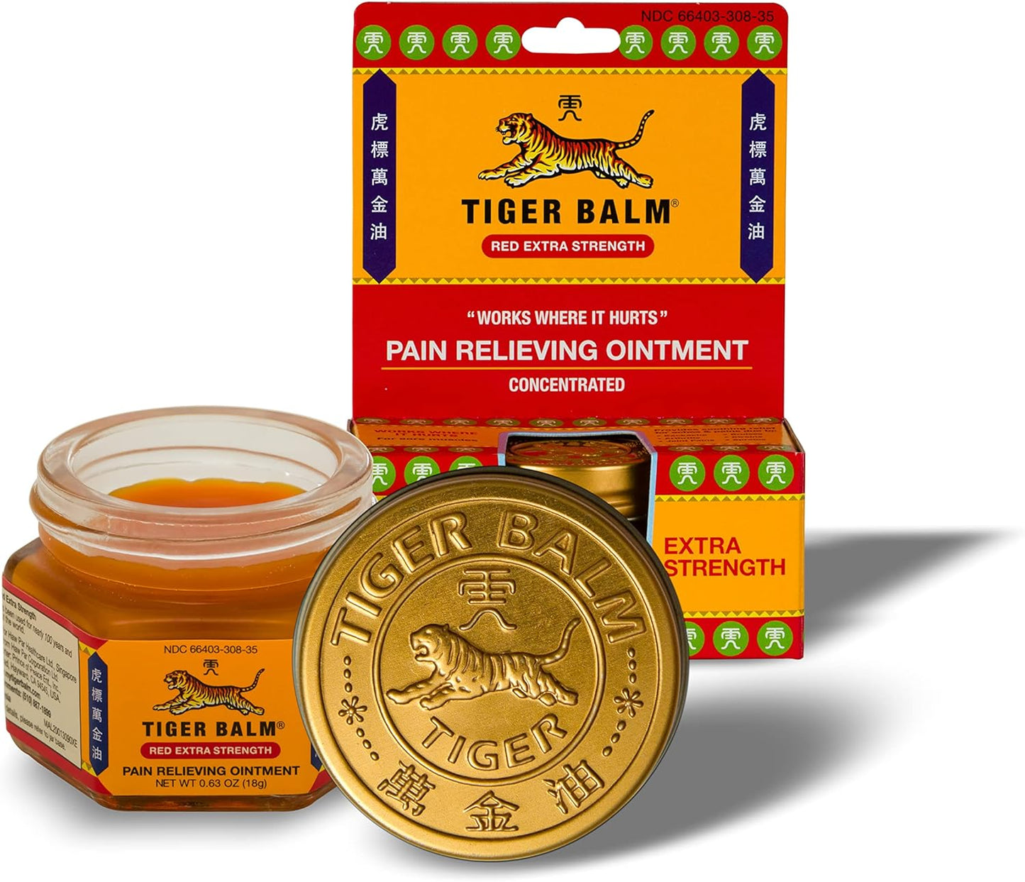 Tiger Balm Extra Strength Pain Relieving Ointment, 0.63 Ounce (18 g)