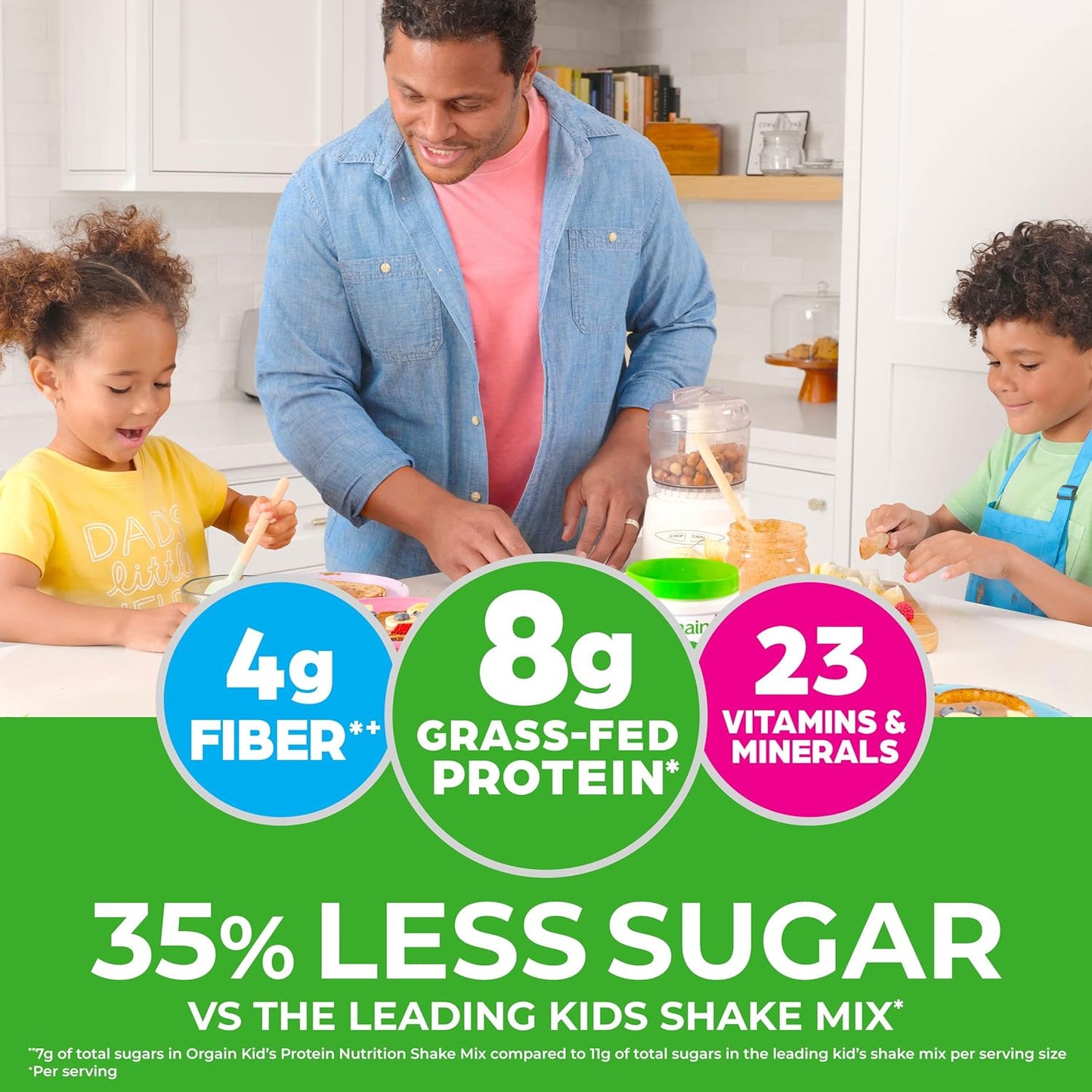 Orgain Kids Protein Powder Shake Mix, Chocolate Brownie - 8g Grass-Fed Dairy Protein, 4g Fiber, 23 Vitamins & Minerals, Gluten Free, No Soy Ingredients, Adds Healthy Nutrients to Kids Snacks, 1lb