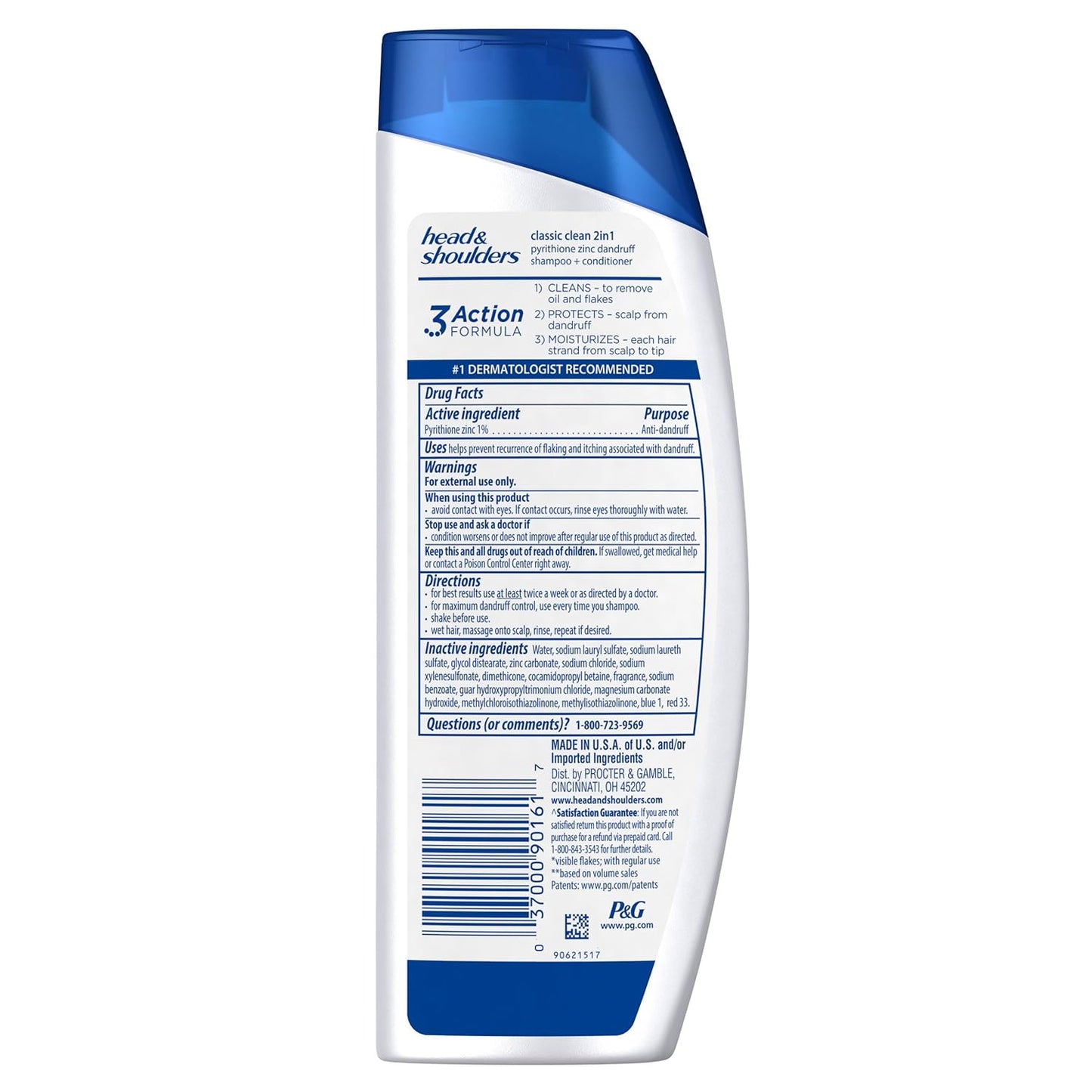 Head and Shoulders Classic Clean 2-in-1 Anti-Dandruff Shampoo + Conditioner 8.45 Fl Oz