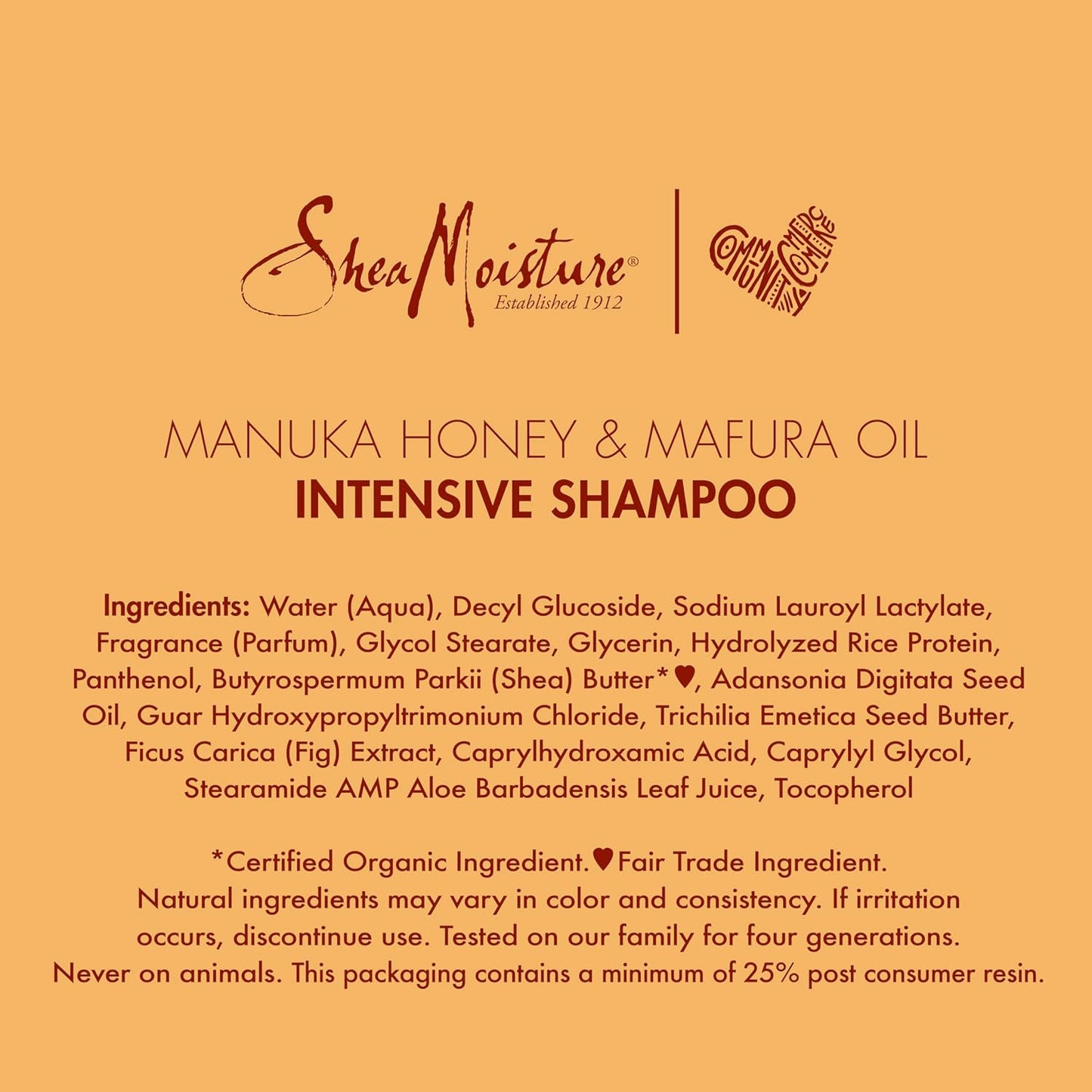 SheaMoisture Intensive Hydration Shampoo for Dry, Damaged Hair Manuka Honey and Mafura Oil Sulfate-Free 13 oz