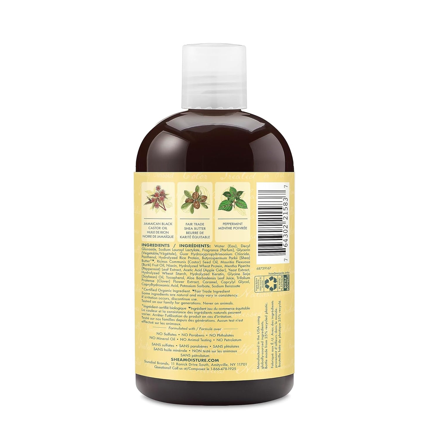 SheaMoisture Strengthen and Restore Shampoo 100% Pure Jamaican Black Castor Oil for Damaged Hair To Cleanse and Nourish Hair 13 oz