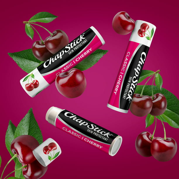 ChapStick Classic Moisturizer and Skin Protectant Cherry Lip Balm, 0.15 Oz, 3 Pack