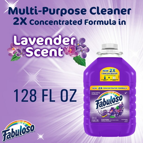 Fabuloso® Multi-Purpose Cleaner, 2X Concentrated, Lavender Scent, 128 fl oz