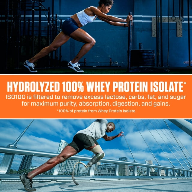 Dymatize ISO100 Hydrolyzed Whey Isolate Protein Powder, Dunkin' Cappuccino, 25g Protein, 20 Servings
