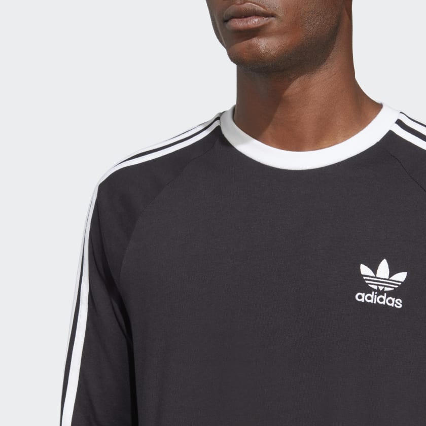Adidas Men's Adicolor Classics 3-Stripes Long Sleeve Tee, Black