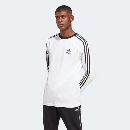 Adidas Men's Adicolor Classics 3-Stripes Long Sleeve Tee, White