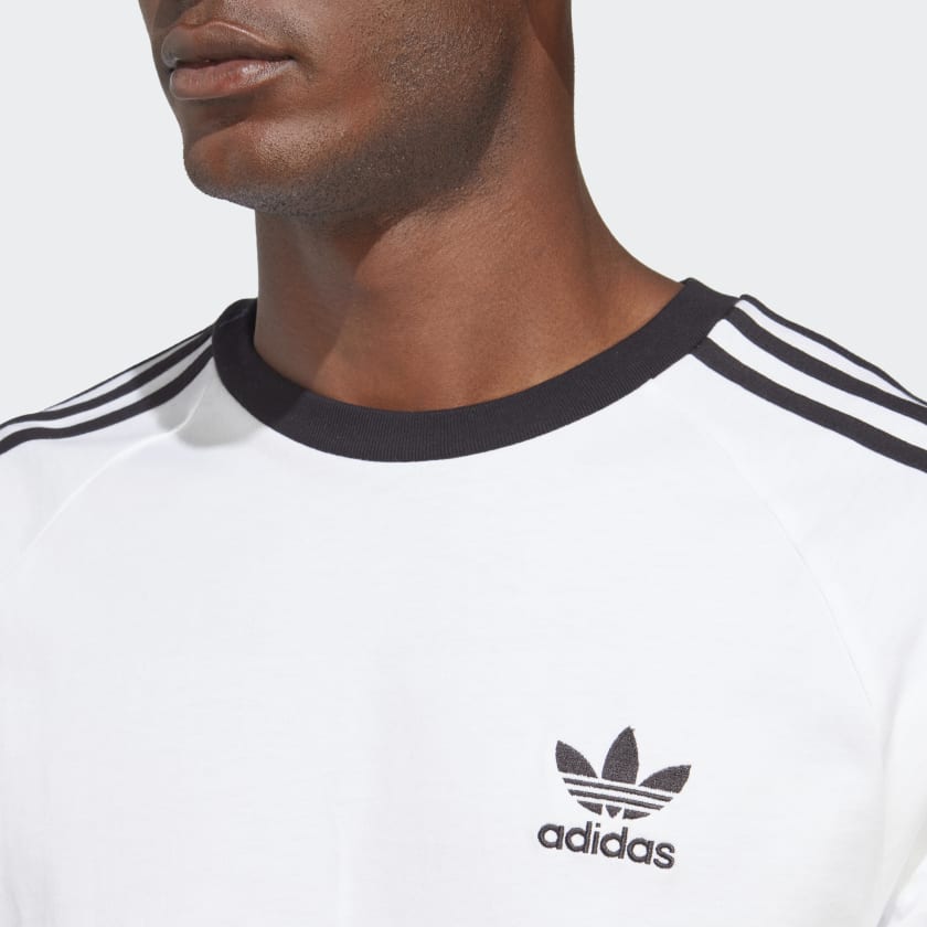 Adidas Men's Adicolor Classics 3-Stripes Long Sleeve Tee, White