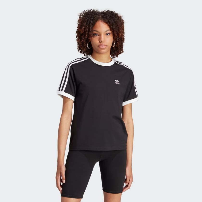 Adidas Women's Adicolor Classics 3-Stripes Tee, Black