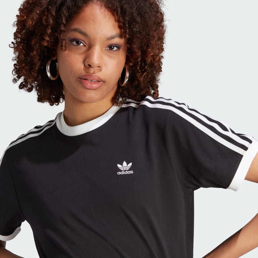 Adidas Women's Adicolor Classics 3-Stripes Tee, Black