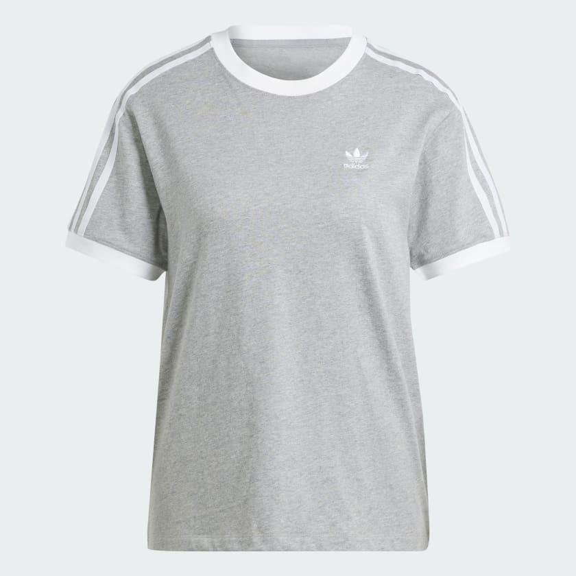 Adidas Women's Adicolor Classics 3-Stripes Tee, Medium Grey Heather