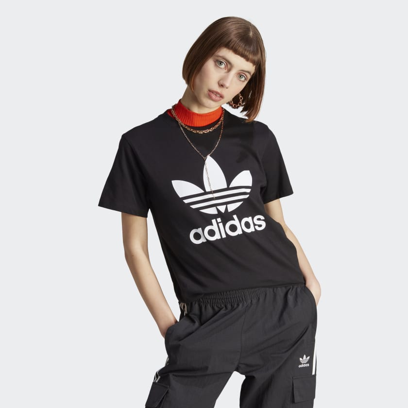 Adidas Women's Adicolor Classics Trefoil Tee, Black