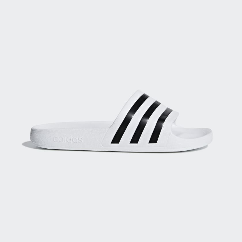 Adidas Women's Adilette Aqua Slides, Cloud White / Core Black / Cloud White