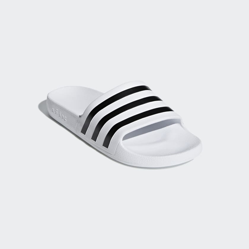 Adidas Women's Adilette Aqua Slides, Cloud White / Core Black / Cloud White