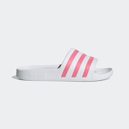 Adidas Women's Adilette Aqua Slides, Cloud White / Rose Tone / Cloud White