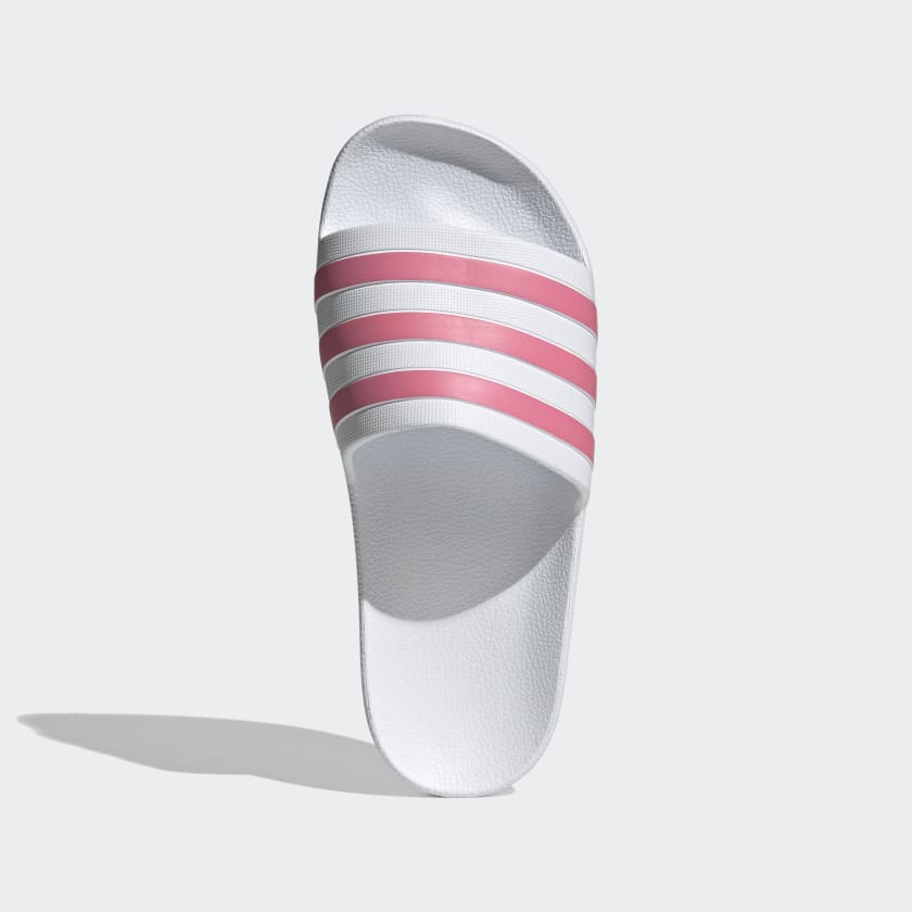 Adidas Women's Adilette Aqua Slides, Cloud White / Rose Tone / Cloud White