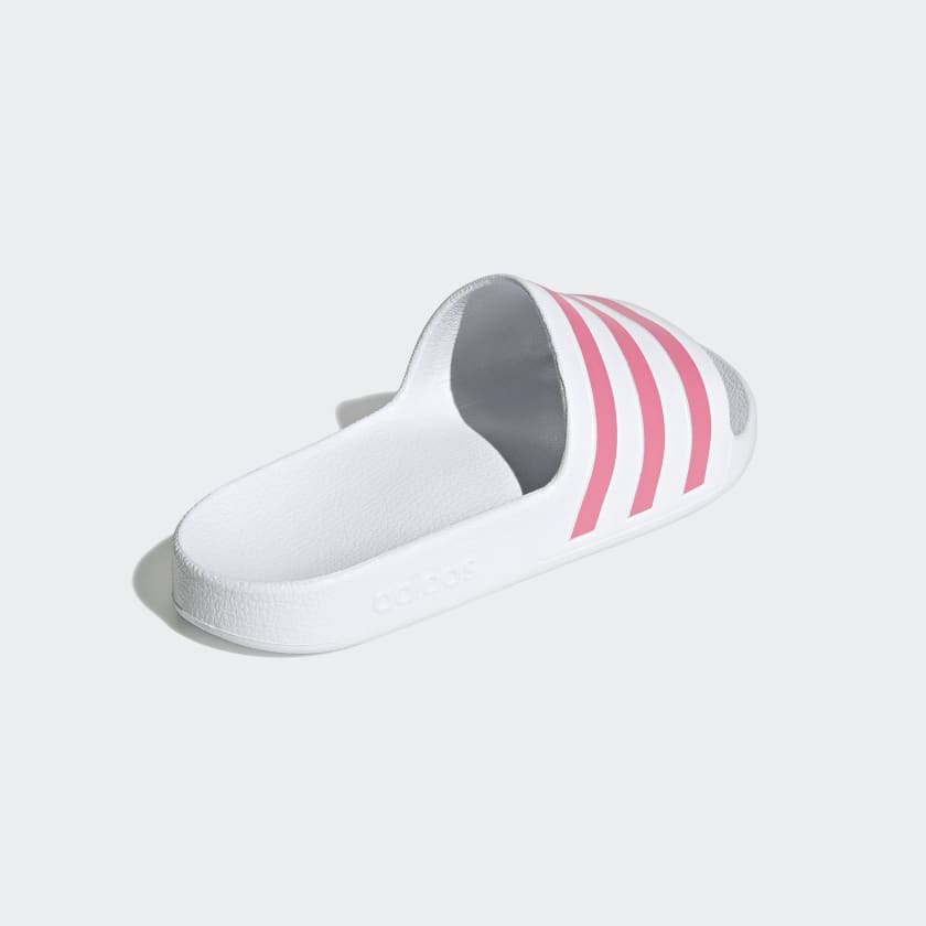 Adidas Women's Adilette Aqua Slides, Cloud White / Rose Tone / Cloud White