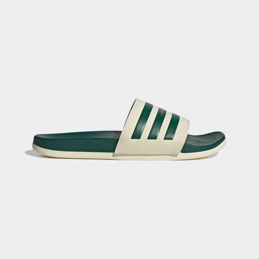 Adidas Women's Adilette Comfort Slides, Wonder White / Collegiate Green / Gold Metallic